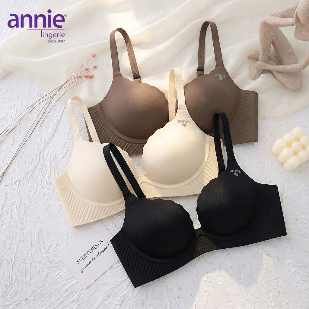 Áo Ngực Nữ Su Đúc Không Gọng annie Bra 8555 Cúp B  Êm Ái, Mút Dày 3CM Nâng Đẩy Tự Nhiên, Su Đúc Không Viền Thoáng Khí