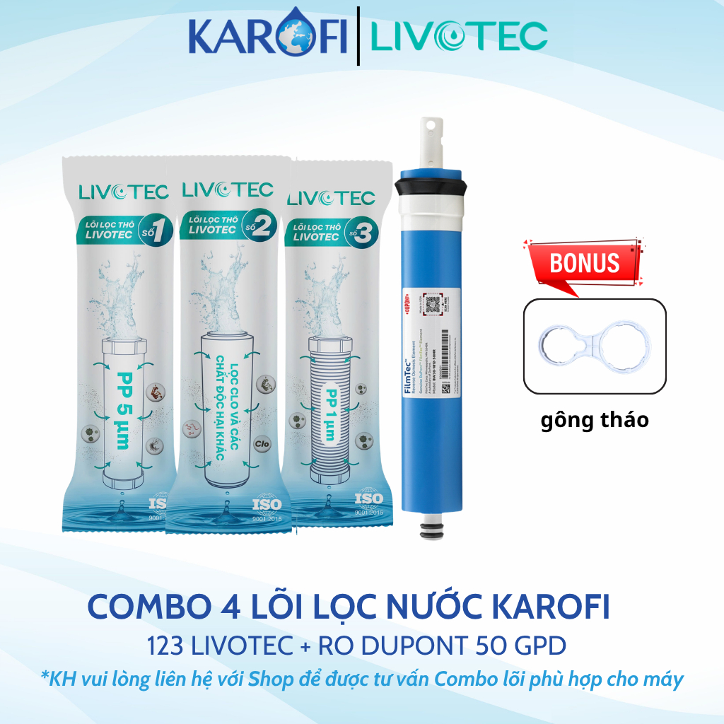 Combo 9 lõi lọc nước Karofi chính hãng dùng cho máy lọc nước Karofi K9IQ-2A