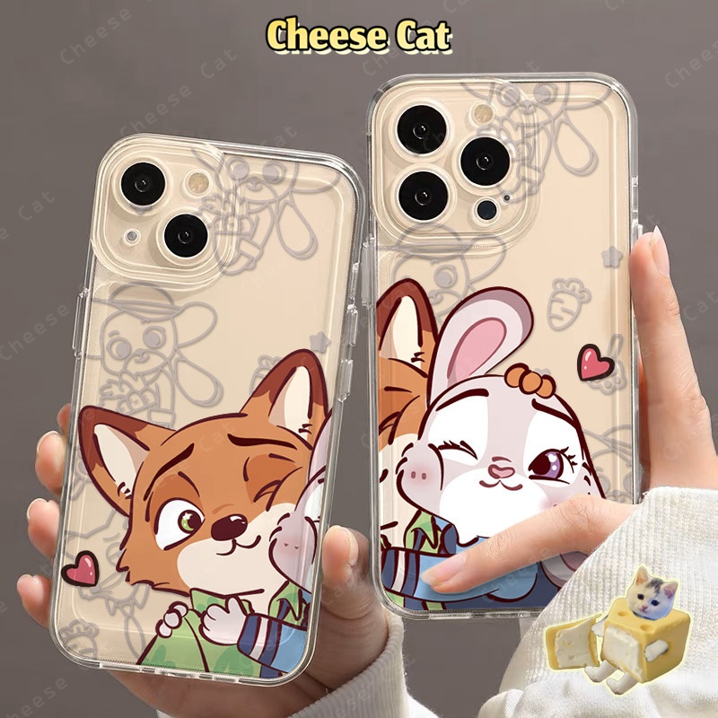 Zootopi Cặp đôi ốp lưng iPhone Ốp bảo vệ trong suốt cho iPhone Xs Max XR 11 12 13 14 15 16 17 Pro Max 7 8Plus SE2 SE3