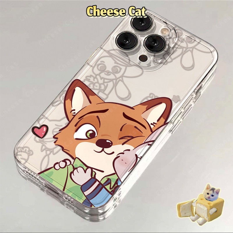 Zootopi Cặp đôi ốp lưng iPhone Ốp bảo vệ trong suốt cho iPhone Xs Max XR 11 12 13 14 15 16 17 Pro Max 7 8Plus SE2 SE3
