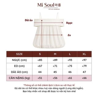 Áo trễ vai dáng bí chất tơ vân óng, áo kèm hai dây may phối kate dày dặn dễ thương Misoul 555