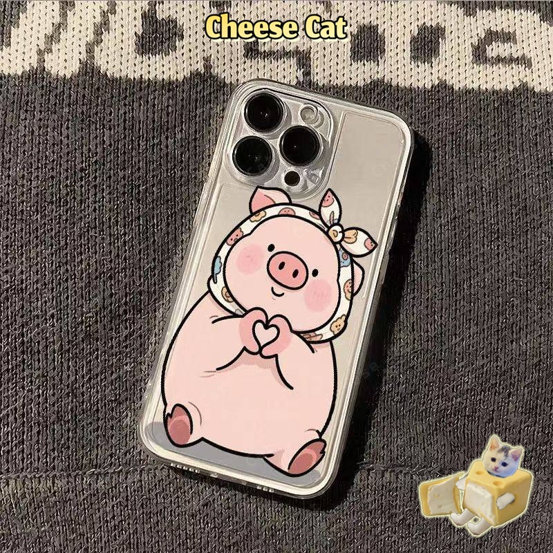 Ốp Bảo Vệ Trong Suốt Hình Chú Heo Dễ Thương Cho iPhone Xs Max XR 11 12 13 14 15 16 17 Pro Max 7 8Plus SE2 SE3 Vỏ iPhone