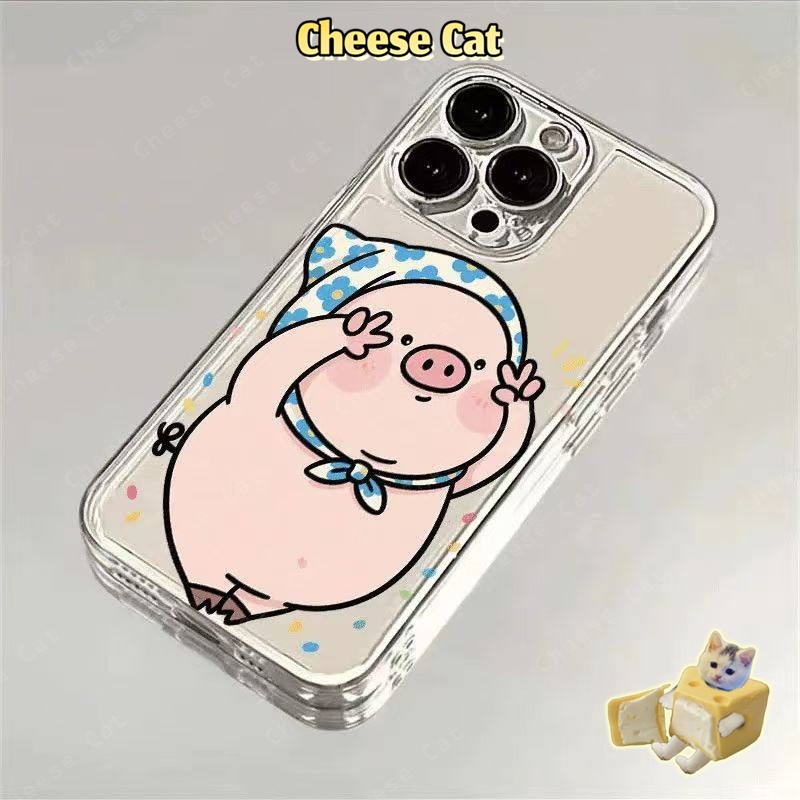 Ốp Bảo Vệ Trong Suốt Hình Chú Heo Dễ Thương Cho iPhone Xs Max XR 11 12 13 14 15 16 17 Pro Max 7 8Plus SE2 SE3 Vỏ iPhone