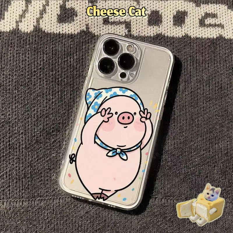 Ốp Bảo Vệ Trong Suốt Hình Chú Heo Dễ Thương Cho iPhone Xs Max XR 11 12 13 14 15 16 17 Pro Max 7 8Plus SE2 SE3 Vỏ iPhone