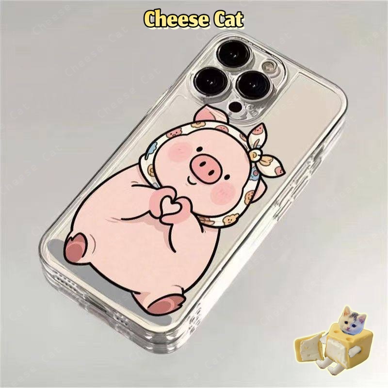Ốp Bảo Vệ Trong Suốt Hình Chú Heo Dễ Thương Cho iPhone Xs Max XR 11 12 13 14 15 16 17 Pro Max 7 8Plus SE2 SE3 Vỏ iPhone