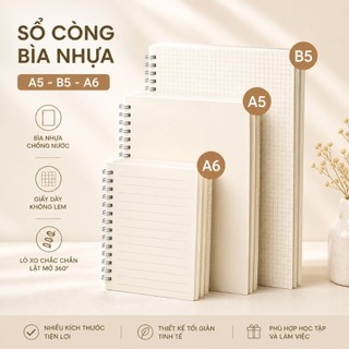Sổ Gáy Lò Xo – A4/B5/A5 – Giấy Đẹp, Bìa Cứng, Ghi Chép Học Tập