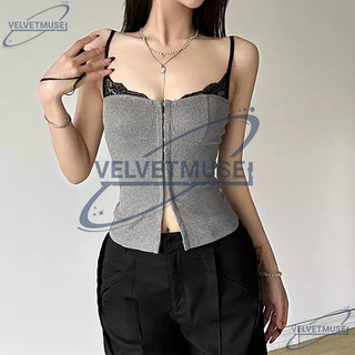 VM-Áo Croptop Hai Dây Phối Ren Gợi Cảm, Áo Hai Dây Cúp Ngực Phối Ren