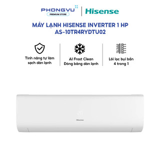 AS-10TR4RYDTU02 - Máy Lạnh Hisense Inverter 1HP AS-10TR4RYDTU02 9200BTU Lọc 4 Trong Làm Lạnh Nhanh Phòng Dưới 15m²
