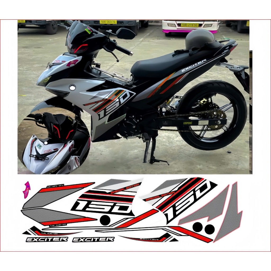 tem rời exciter 150 cao cấp chất liệu in 3 lớp chống nước không phai màu.