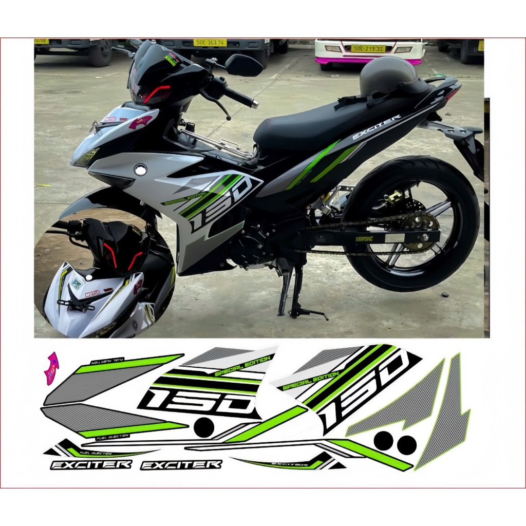 tem rời exciter 150 cao cấp chất liệu in 3 lớp chống nước không phai màu.