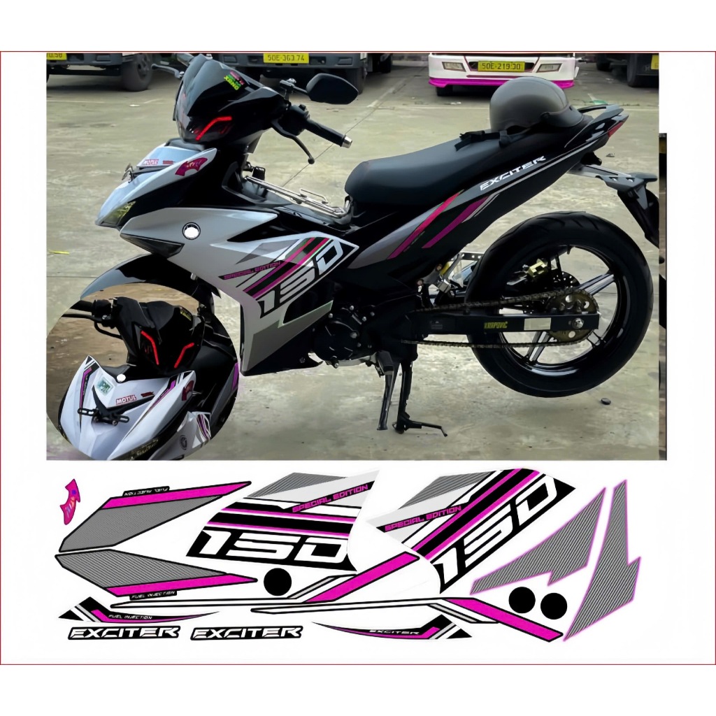 tem rời exciter 150 cao cấp chất liệu in 3 lớp chống nước không phai màu.