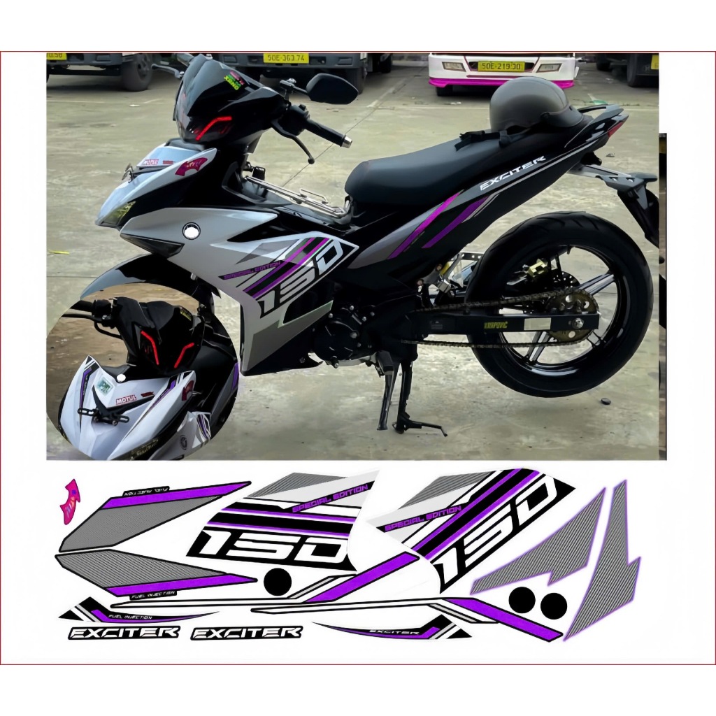 tem rời exciter 150 cao cấp chất liệu in 3 lớp chống nước không phai màu.