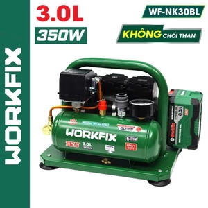 Máy Nén Khí Pin Workfix WF-NK30BL 21V 350W Không Chổi Than Bình 3L Áp Lực 8Bar Bơm Hơi Nhanh Mini Cầm Tay