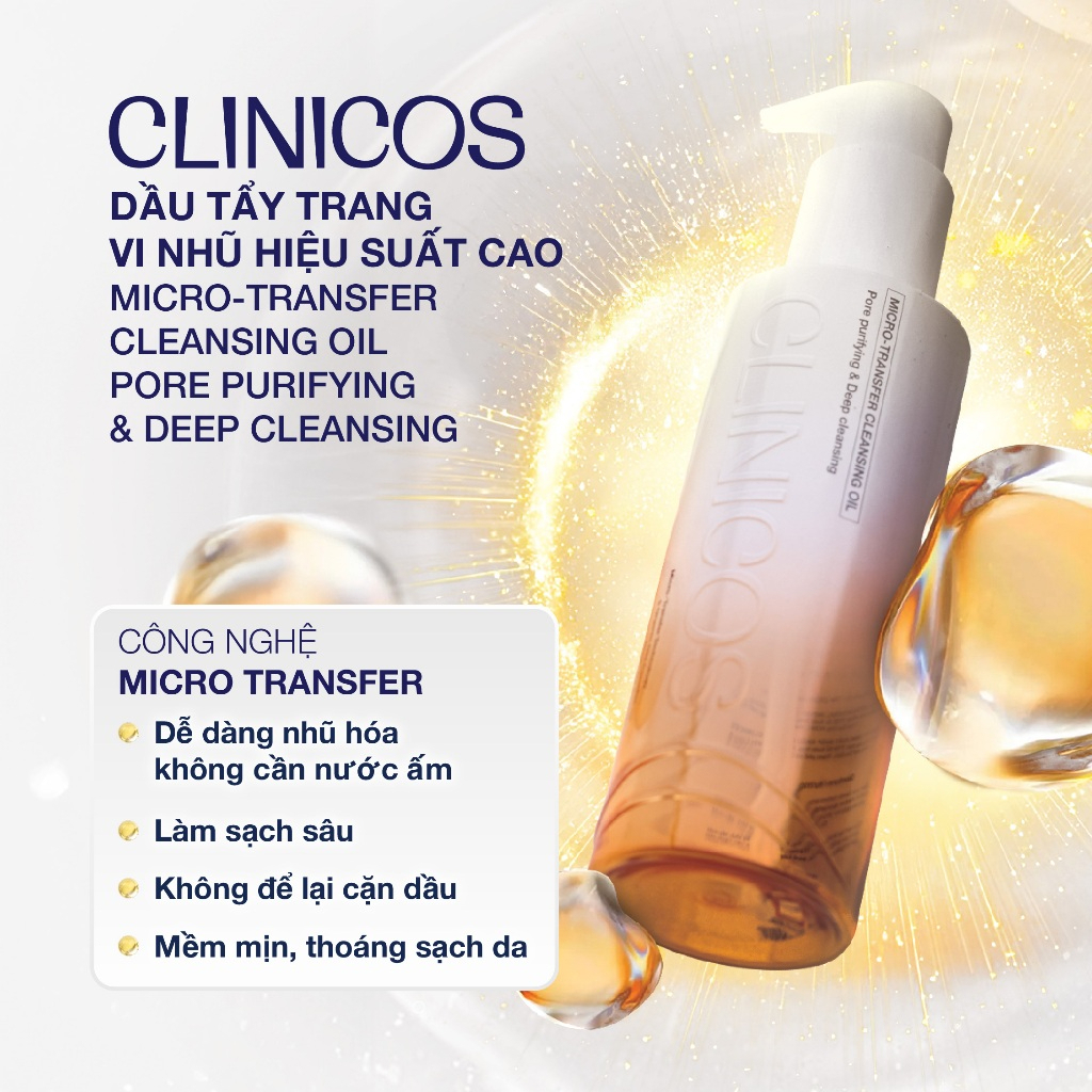 Dầu Tẩy Trang Clinicos Micro - Transfer Cleasing Oil Vi Nhũ 150ml