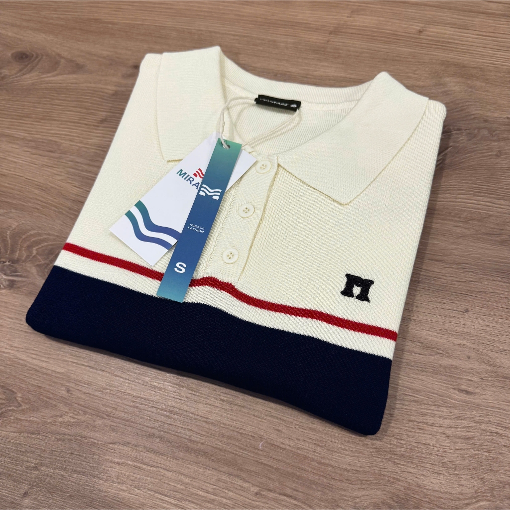 Áo Len Mirage Sọc To Kem Xanh Local Brand Chất Len Mongtoghi Mềm Mịn Thoáng Mát.