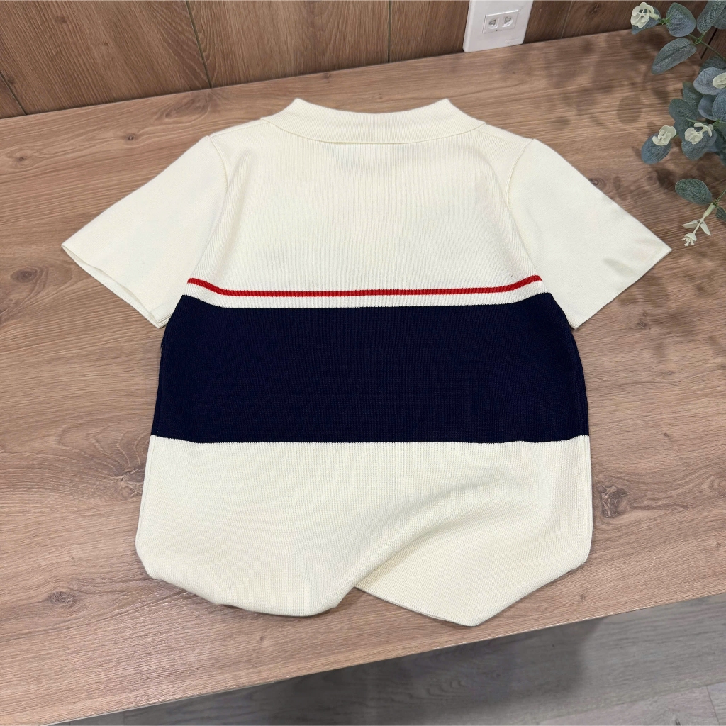 Áo Len Mirage Sọc To Kem Xanh Local Brand Chất Len Mongtoghi Mềm Mịn Thoáng Mát.