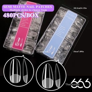 Tip Úp Móng VICOVI Form Ngắn Hạnh Nhân Nhám Đầu  – 480pcs, Full Size 0–9, Tip Úp Gel Cao Cấp Chuẩn Salon THEGIOINAIL666