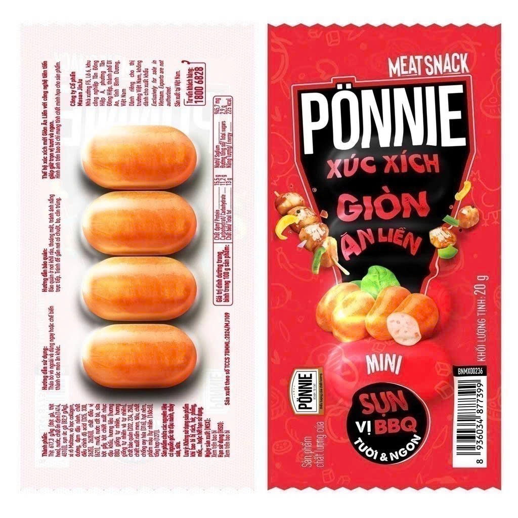 [Chọn vị] Pönnie Hotdog Giòn Ăn Liền Hộp x 20 Cây x 20G