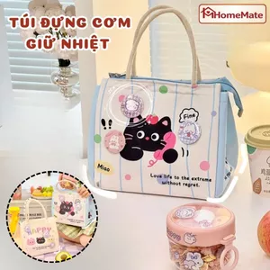 Túi Đựng Cơm Giữ Nhiệt Vải Canvas Hoạt Hình, Túi Cơm Văn Phòng Đi Học, Túi Giữ Nhiệt Đựng Đồ Ăn Tiện Lợi