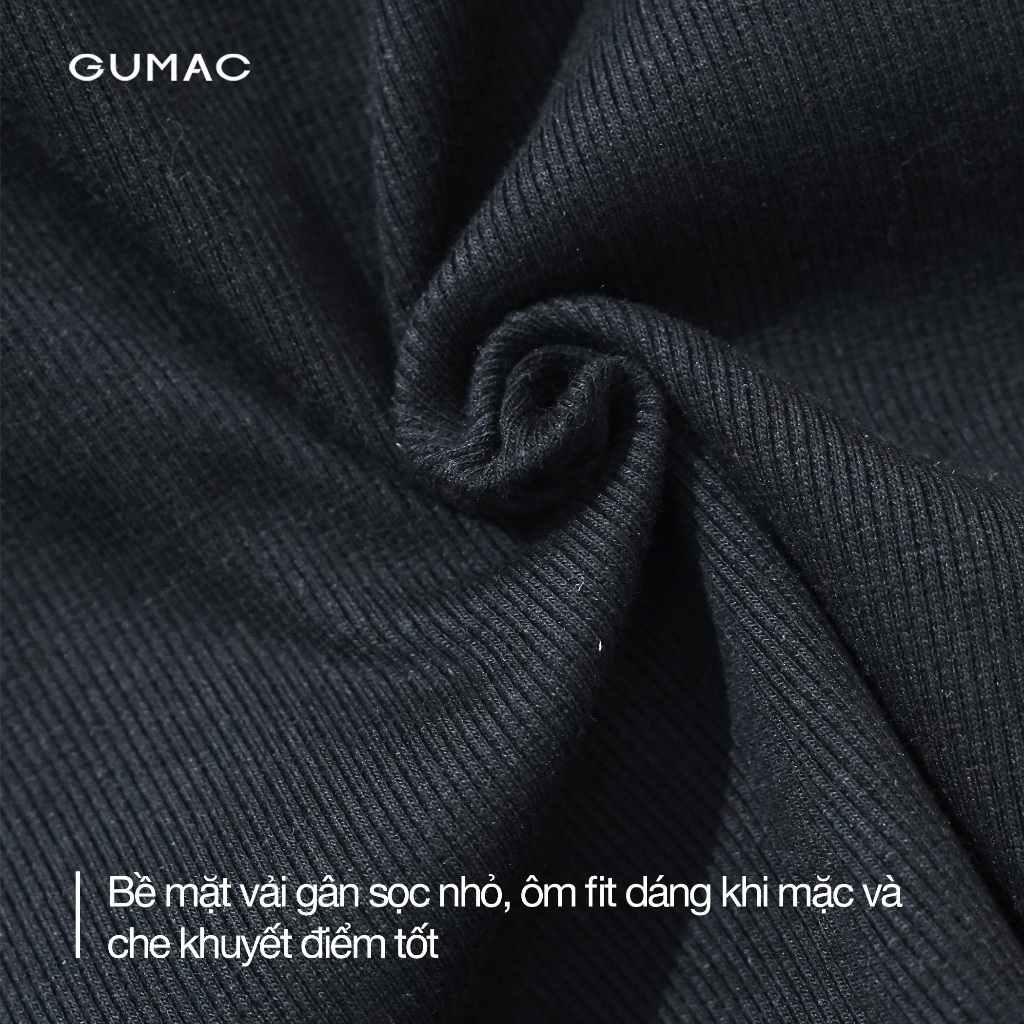 Áo Ba Lỗ Nữ GUMAC Form Slimfit Kèm Mút Chất Thun Gân Co Giãn Thoải Mái LATG0302