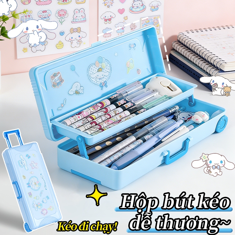 Hộp Bút Vali Kéo 2 Tầng Túi Đựng Bút Học Sinh Hoạt Hình Dễ Thương Sức Chứa Lớn - Quà Khai Giảng