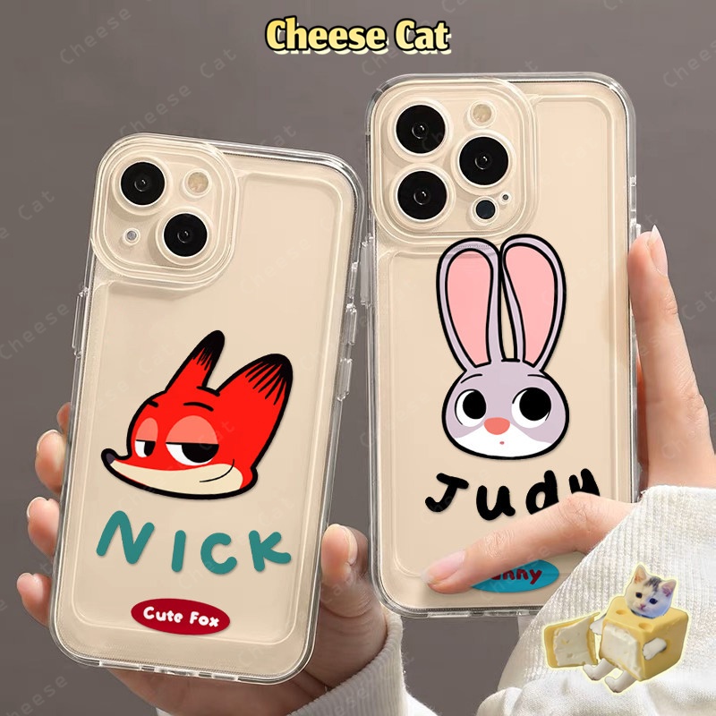 Zootopi Ốp lưng iPhone cặp đôi cho iPhone 13 12 11 Xs XR 14 15 16 17 Pro Max 7 8Plus SE2 SE3 Vỏ bảo vệ trong suốt
