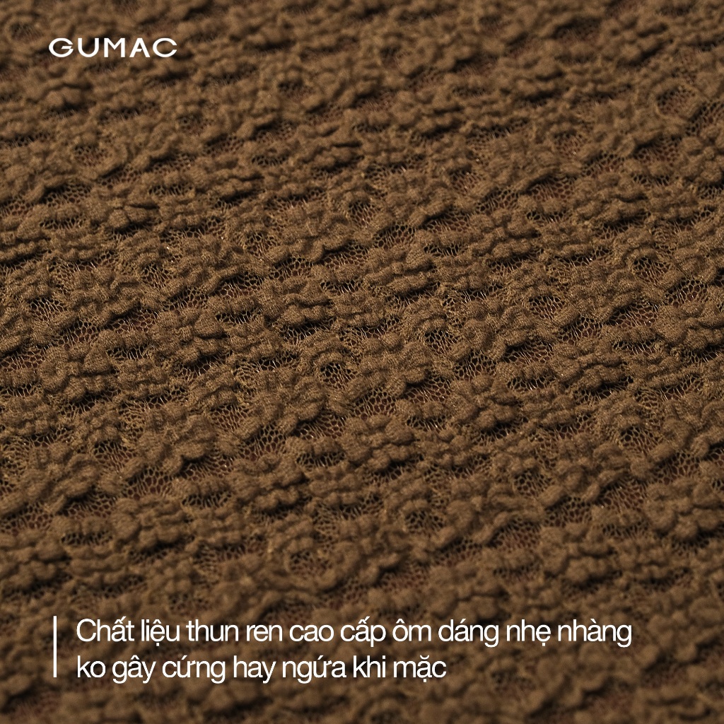 Áo Thun Nữ Cổ Tròn GUMAC Form Slim Ôm Nhẹ Nhàng Tay Ngắn Chất Thun Ren 2 Lớp Thoải Mái LATF0918
