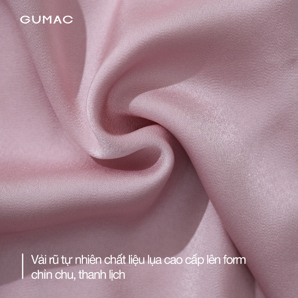 Áo Sơ Mi Nữ GUMAC Tay Ngắn Có Vạt Đắp Chéo Kèm Đính Nút Kim Loại Cách Điệu LAF1104