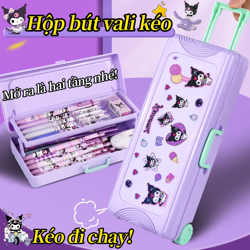 Hộp Bút Vali Kéo 2 Tầng Túi Đựng Bút Học Sinh Hoạt Hình Dễ Thương Sức Chứa Lớn - Quà Khai Giảng