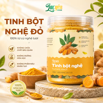 Tinh Bột Nghệ Đỏ Lạc Yên Foods Nghệ Đỏ Chí Tân Hưng Yên Nguyên Chất Dùng Hằng Ngày Hỗ Trợ Tốt Dạ Dày