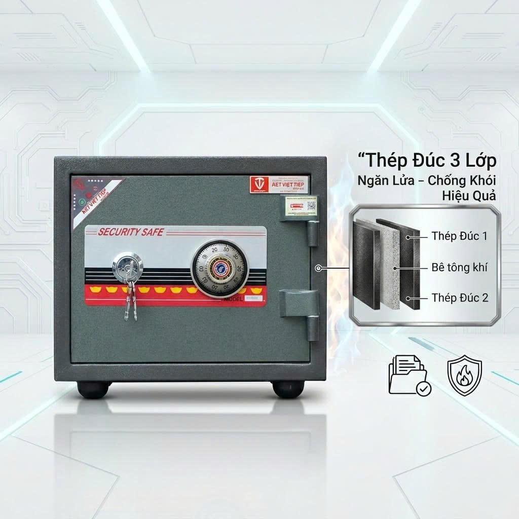Két Sắt Mini Việt Tiệp Khoá Cơ K25KC Chính Hãng Chuẩn Công Ty