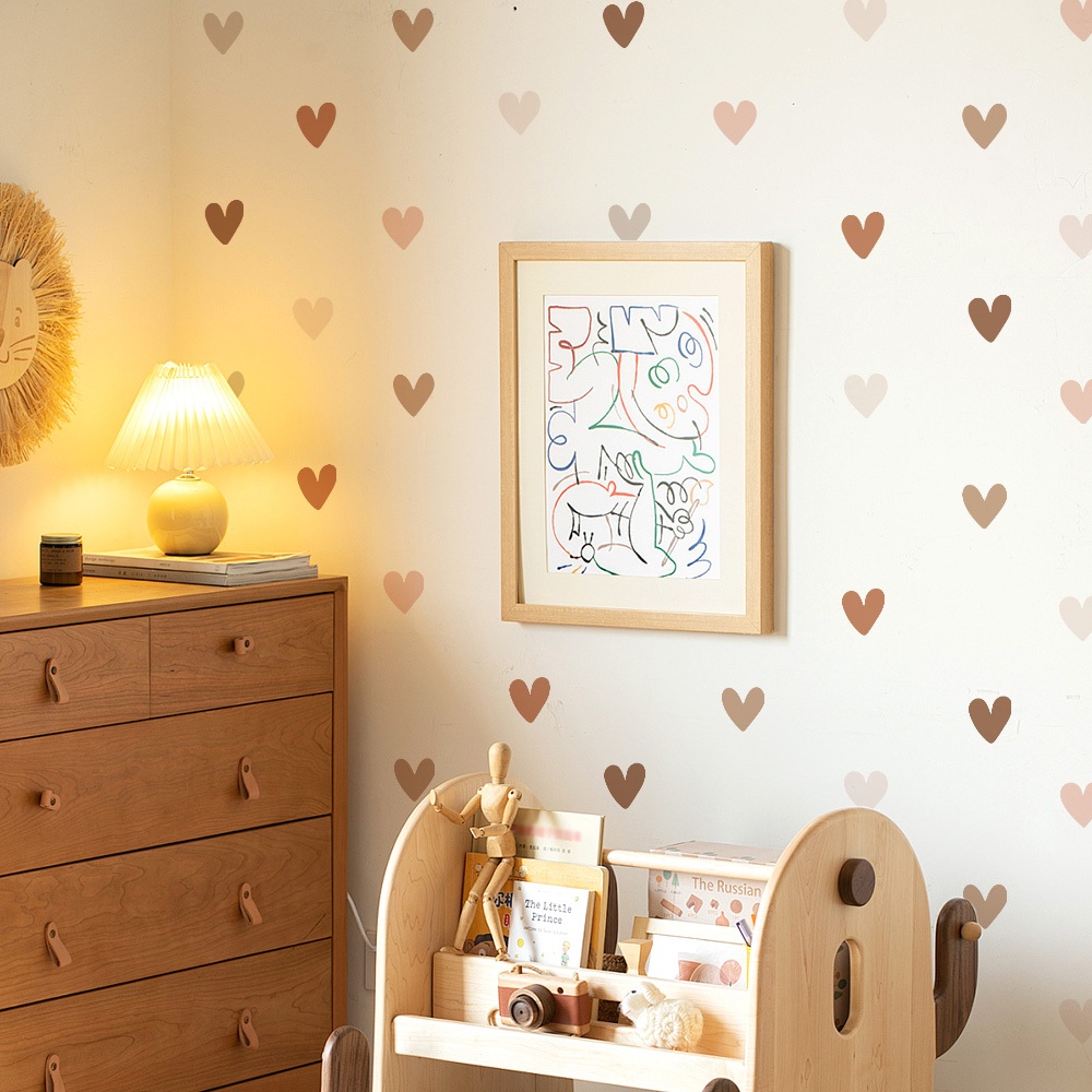 Sticker Decal Dán Tường Hình Trái Tim Có Keo Sẵn - Trang Trí Cửa Kính - Decor Quán Cafe - Phòng Ngủ