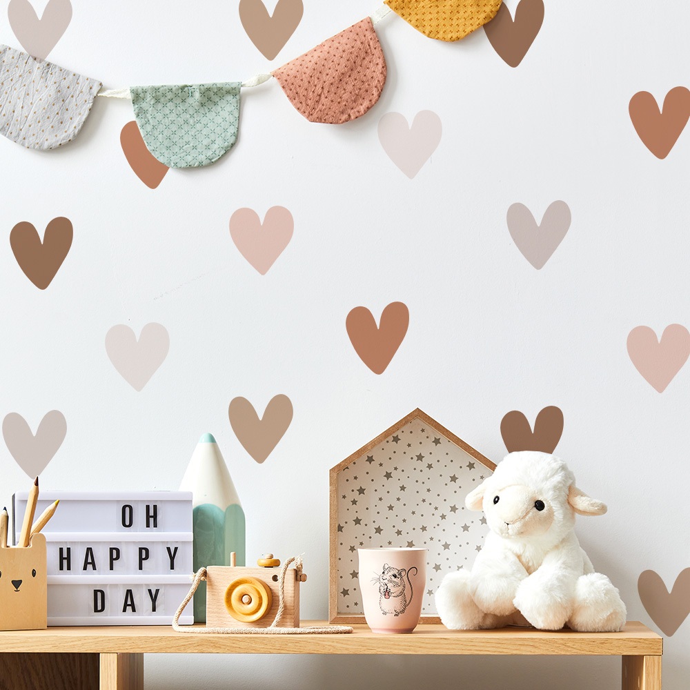 Sticker Decal Dán Tường Hình Trái Tim Có Keo Sẵn - Trang Trí Cửa Kính - Decor Quán Cafe - Phòng Ngủ