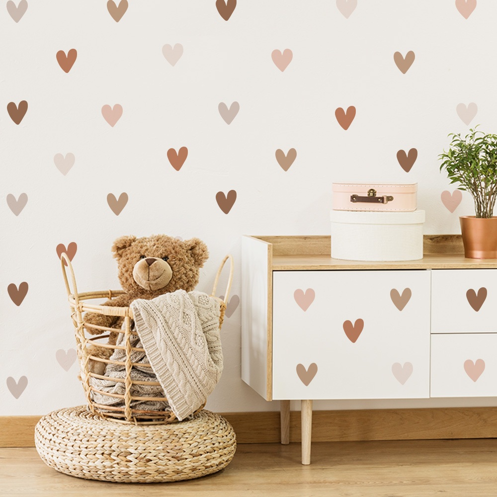 Sticker Decal Dán Tường Hình Trái Tim Có Keo Sẵn - Trang Trí Cửa Kính - Decor Quán Cafe - Phòng Ngủ