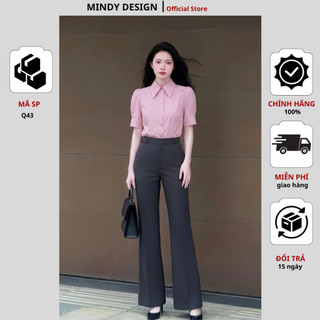 Q43 - Quần Loe cạp cao dáng dài công sở nữ co giãn không bai xù cao cấp MindyDesign