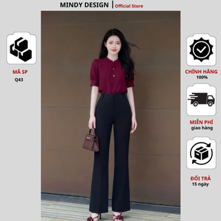 Q43 - Quần Loe cạp cao dáng dài công sở nữ co giãn không bai xù cao cấp MindyDesign