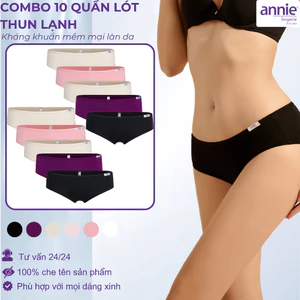 annie Combo 10 Quần Lót Nữ Thun Lạnh Mềm Mại, Quần Chip Vải Thoáng Khí Thấm Hút Mồ Hôi Tốt QE4535