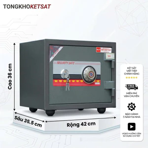 Két Sắt Việt Tiệp Khoá Cơ KVT25 chống cháy bảo hành 5 năm, 40kg, đựng vừa A4