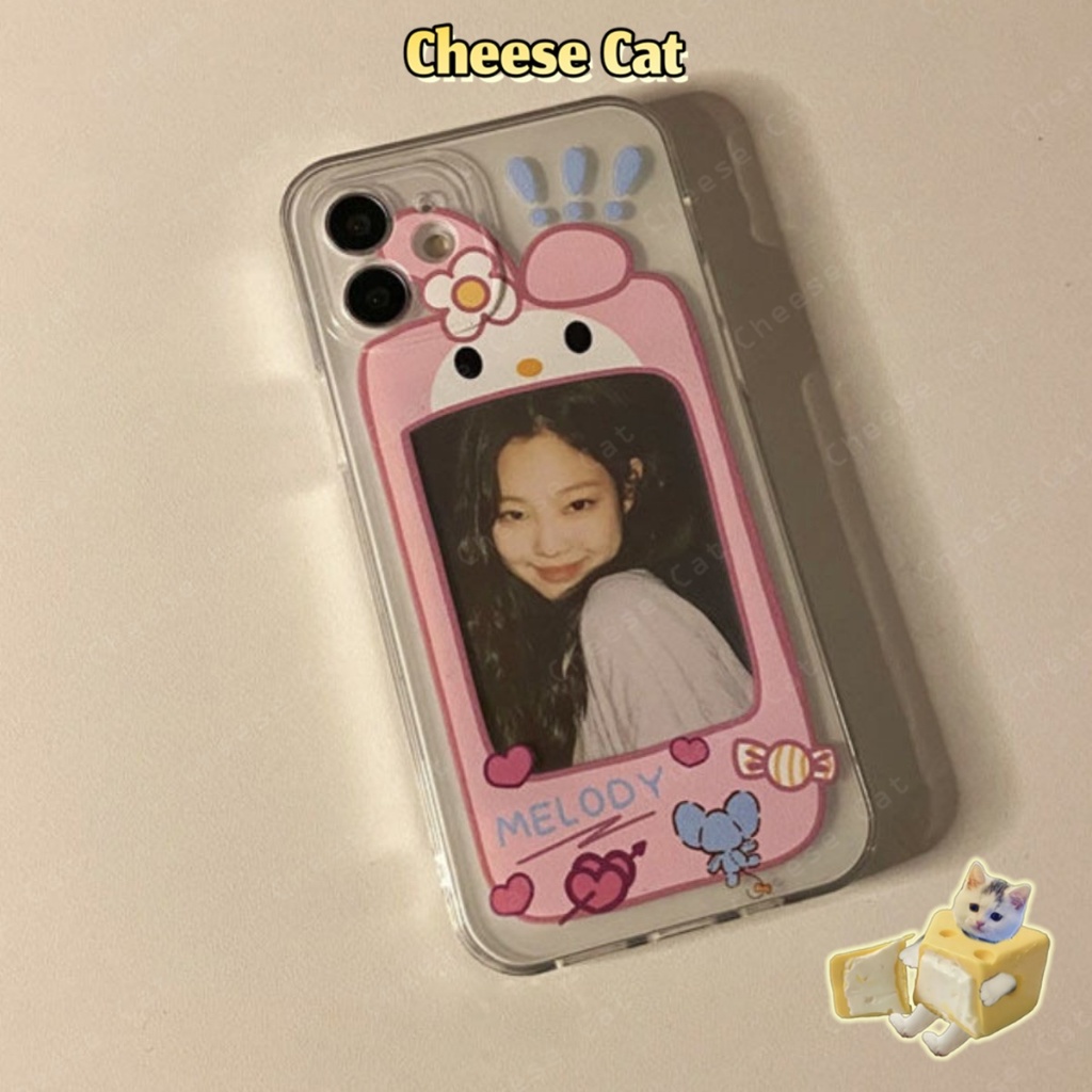 Cho Kuromi Giai Điệu Sáng Tạo Viền Ốp Lưng Cho iPhone 13 12 11 Xs XR 14 15 16 17 Pro Max 7 8Plus SE Vỏ bảo vệ trong suốt
