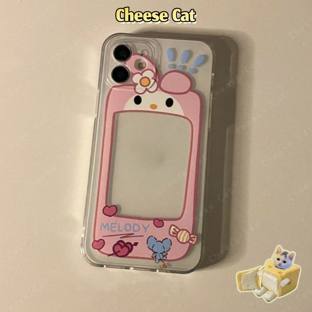 Cho Kuromi Giai Điệu Sáng Tạo Viền Ốp Lưng Cho iPhone 13 12 11 Xs XR 14 15 16 17 Pro Max 7 8Plus SE Vỏ bảo vệ trong suốt