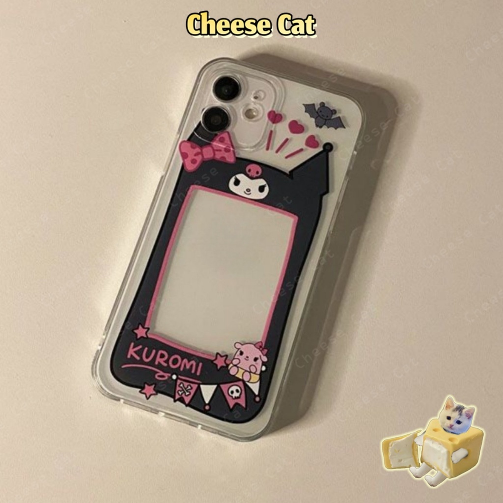 Cho Kuromi Giai Điệu Sáng Tạo Viền Ốp Lưng Cho iPhone 13 12 11 Xs XR 14 15 16 17 Pro Max 7 8Plus SE Vỏ bảo vệ trong suốt