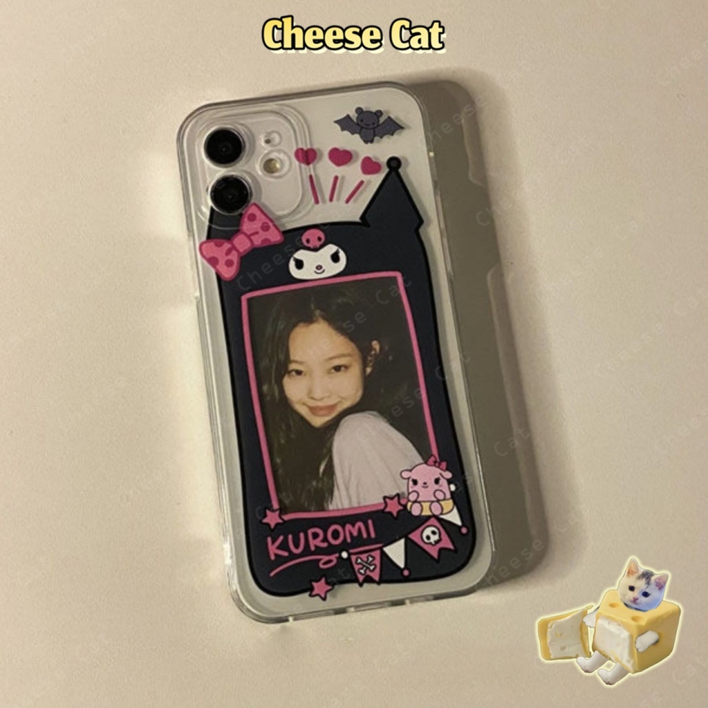 Cho Kuromi Giai Điệu Sáng Tạo Viền Ốp Lưng Cho iPhone 13 12 11 Xs XR 14 15 16 17 Pro Max 7 8Plus SE Vỏ bảo vệ trong suốt