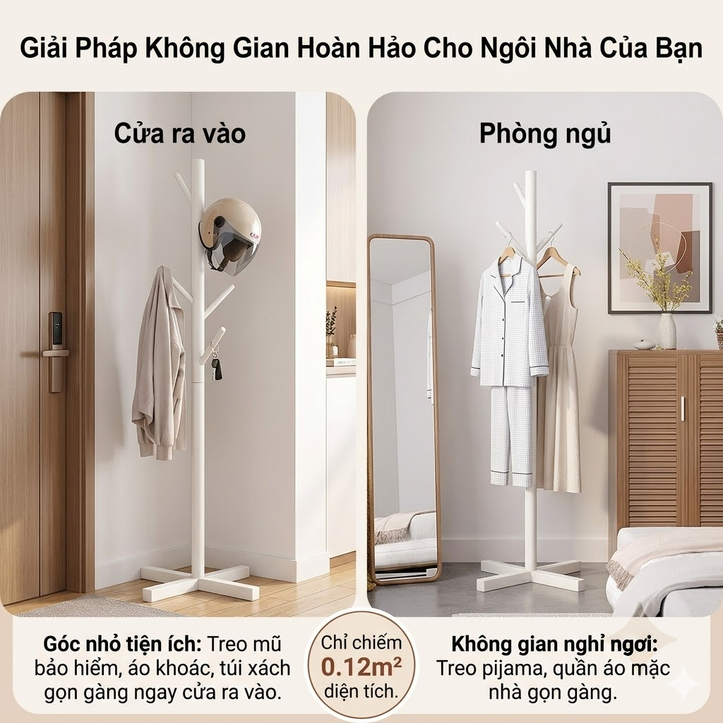 Giá Treo Đứng CONOCO Gỗ Tự Nhiên Chịu Lực Tốt Treo Đồ Tiện Lợi Tiết Kiệm Không Gian