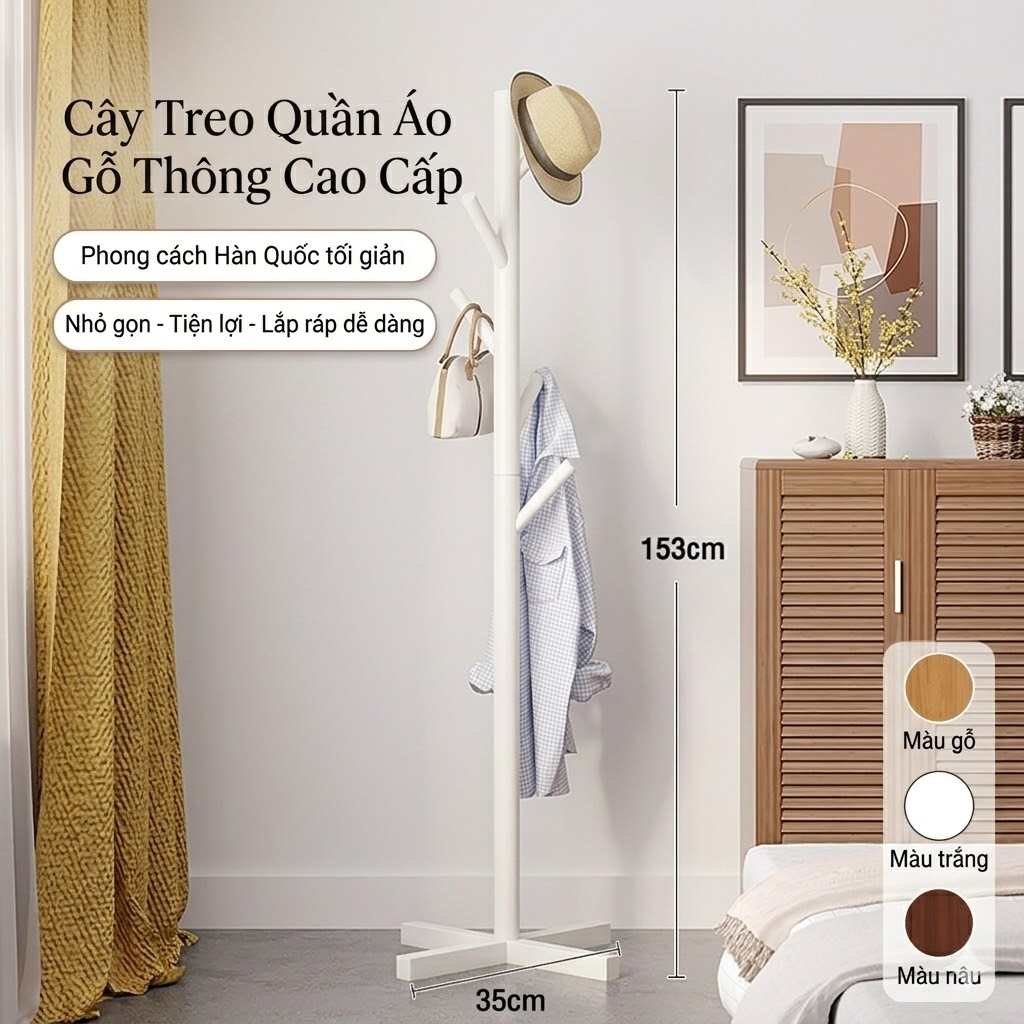 Giá Treo Đứng CONOCO Gỗ Tự Nhiên Chịu Lực Tốt Treo Đồ Tiện Lợi Tiết Kiệm Không Gian