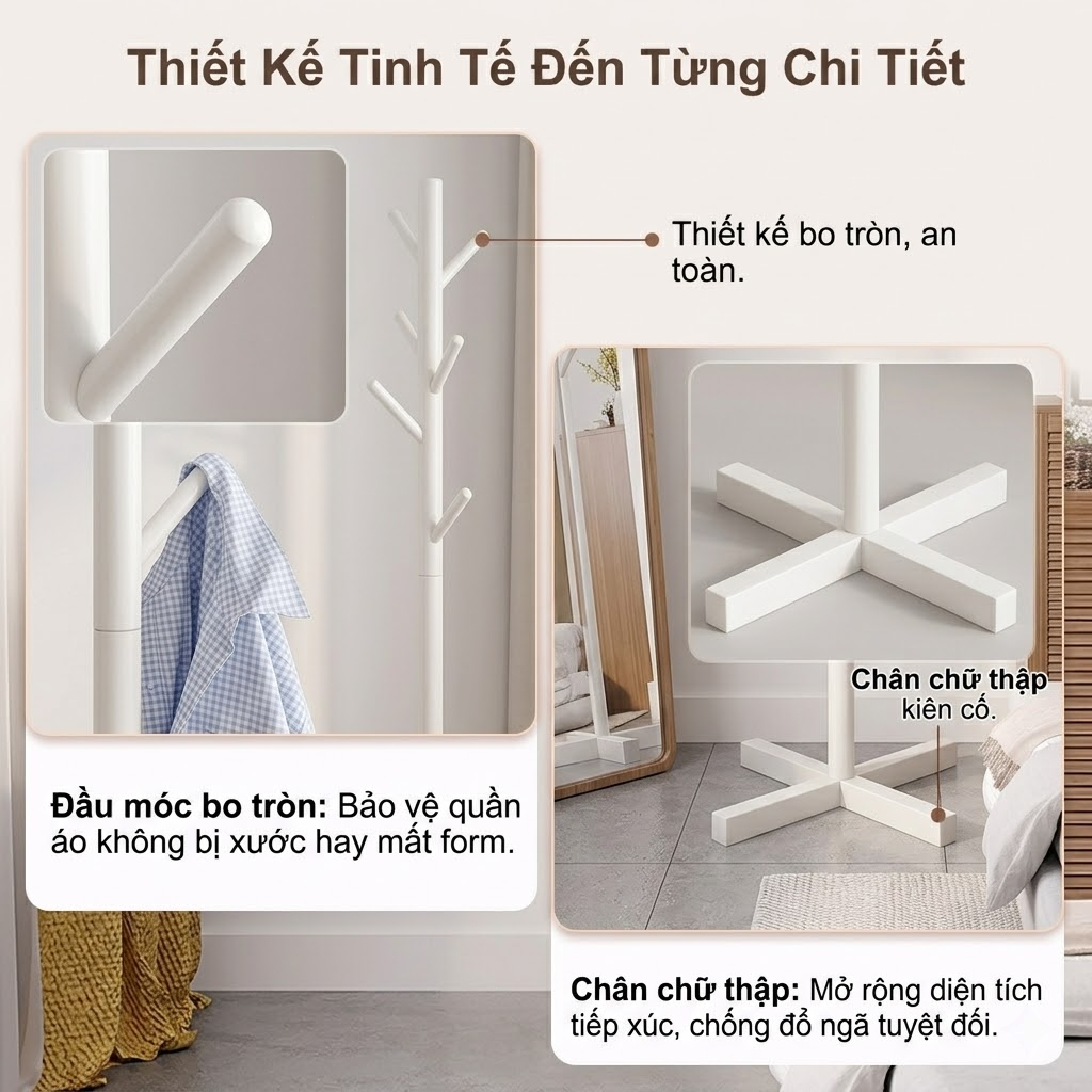 Giá Treo Đứng CONOCO Gỗ Tự Nhiên Chịu Lực Tốt Treo Đồ Tiện Lợi Tiết Kiệm Không Gian