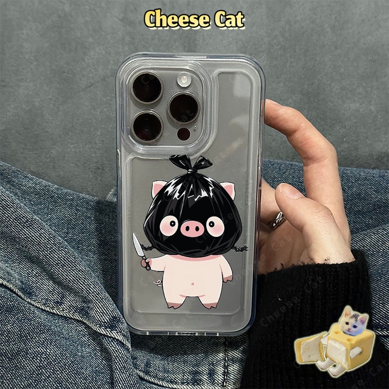 Chú lợn túi rác ngộ nghĩnh Ốp lưng iPhone cặp đôi cho iPhone 13 12 11 Xs XR 14 15 16 17 Pro Max 7 8Plus SE2 SE3