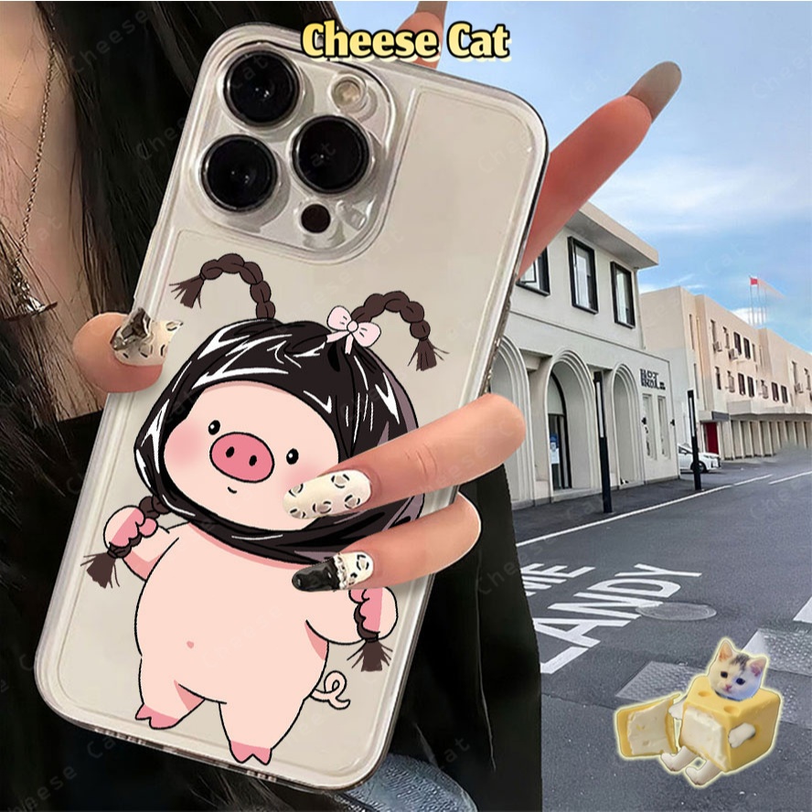 Chú lợn túi rác ngộ nghĩnh Ốp lưng iPhone cặp đôi cho iPhone 13 12 11 Xs XR 14 15 16 17 Pro Max 7 8Plus SE2 SE3