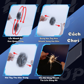 Đồ Chơi Con Quay Đá Lửa Kéo Dây Flying Spinner Fidget - Spinder Con Quay Vô Cực Phát Sáng,Chất Liệu An Toàn,Giảm Stress