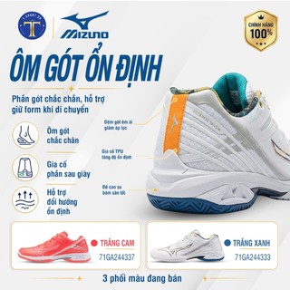 Giày Cầu Lông Mizuno Wave Claw 3 – Bám Sân Tốt, Ổn Định Cao, Đệm Êm, Hỗ Trợ Di Chuyển Nhanh