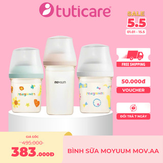 Bình sữa Moyuum Mov.aa chính hãng Hàn Quốc, Moyuum Movaa mẫu mới 2025 cổ bình siêu rộng cho bé